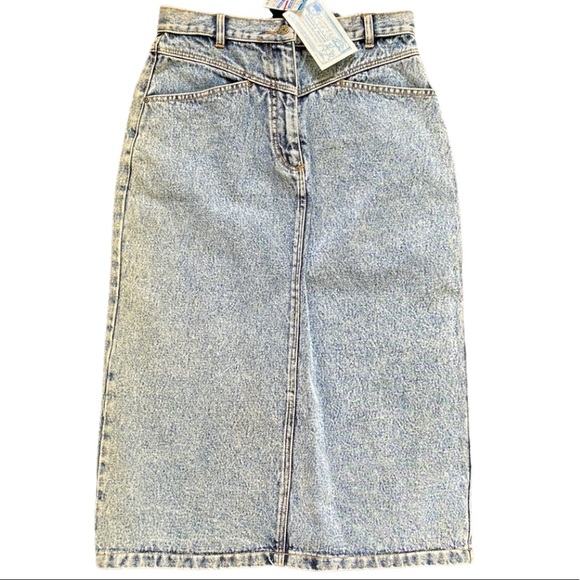 VINTAGE | Indiana Blues acid wash denim midi skirt - Picture 3 of 11